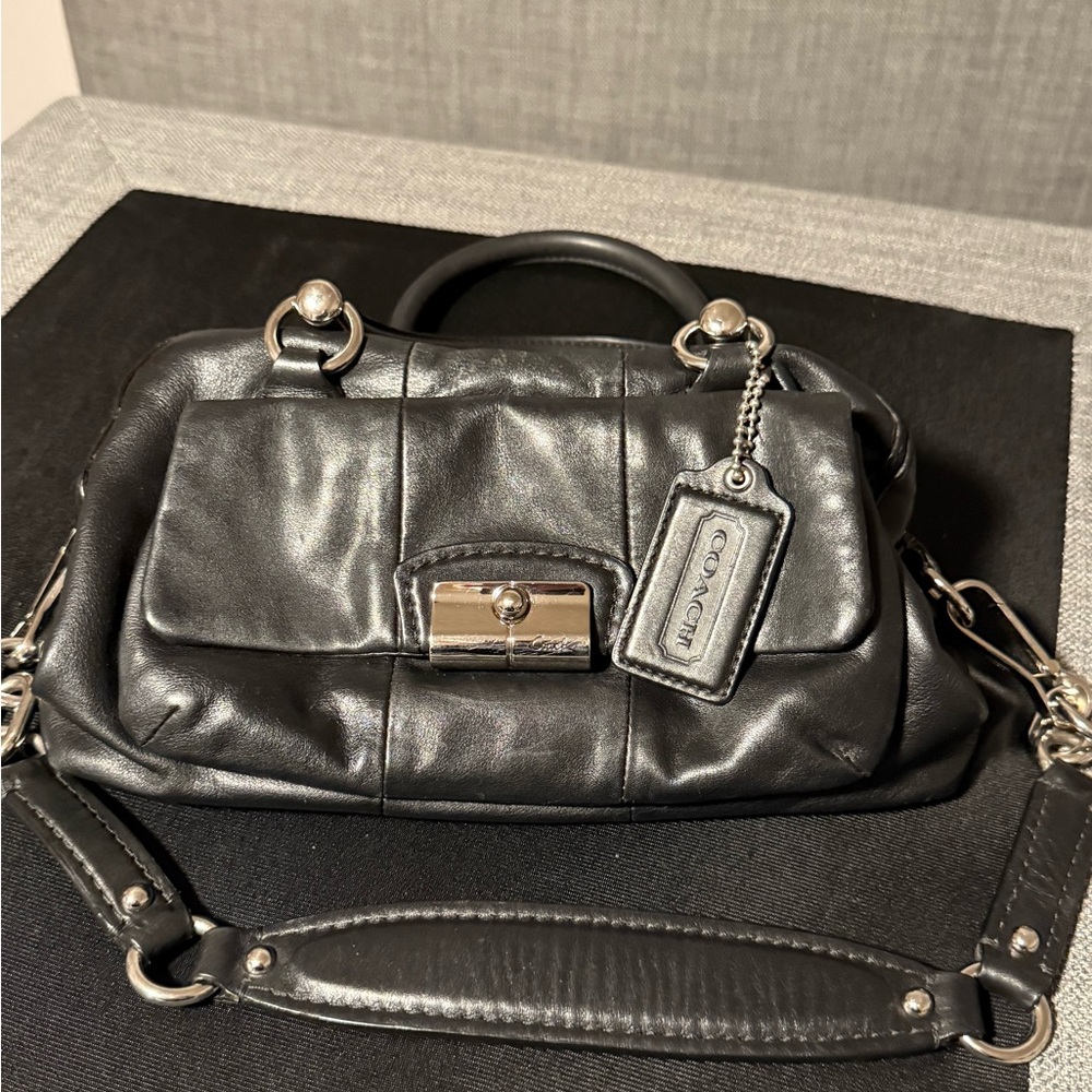 Coach Black Leather Satchel Crossbody